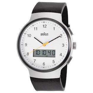 Classic mat rustfri stål quartz dual time Herre ur fra Braun, BN0159WHBKG